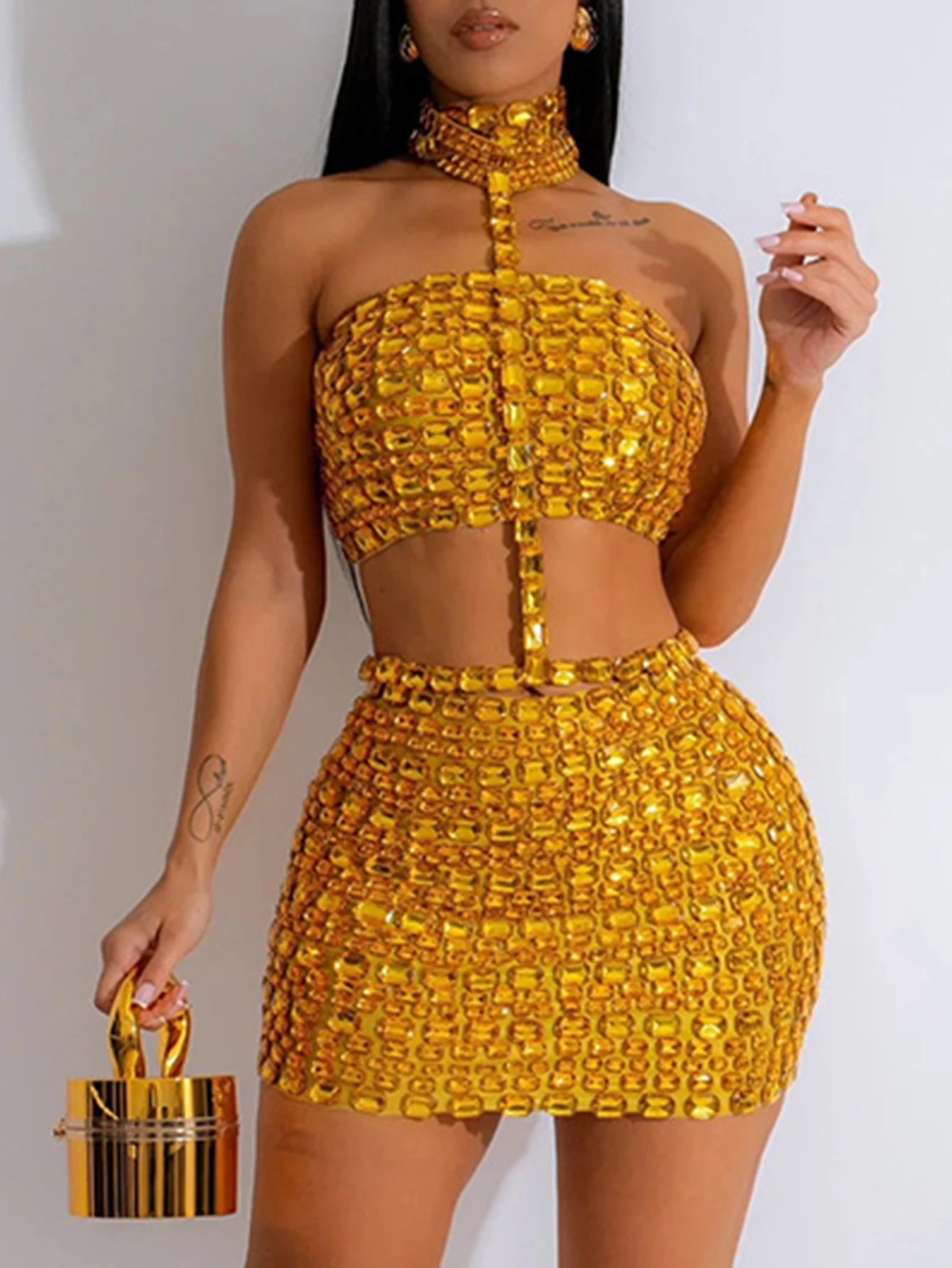 Sexy halter rhinestone mini summer dress women elegant bodycon night club party dresses woman short evening dresses vestidos HL
