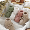 Infant Baby Shoes Cotton Knitted Newborn Girl Boy Boots Fashion Solid Warm Toddler Kid Slip-On Bed Shoes Handmade 0-18M Footwear