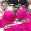 2 Pieces Sexy Underwear Set for Women Classic Cross Hollow Bra Sparkle Rhinestones Lingerie Deep V Push Up Brassiere Set