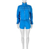 2025 Trendy Woman Clothes Sets Y2k Lounge Tracksuit Contrast Color Long Sleeve Zip Windbreaker Jacket Shorts 2 Piece Set Outfits