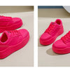 2025 New spring shoes for women green trainers platform lace up sneakers woman hip hop chunky sports shoes faux leather sneaker
