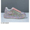 Leather Women Shoes Autumn Spring  New Style Fashion Platform Shoes Ins Platforms Sneakers Tide Shine Bling Rhinestone Shoes
