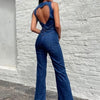 TARUXY Backless Heart Cutout Bodycon Jumpsuit For Women Casual Sleeveless Slim One-Piece Outfits Retro Denim Jumpsuits New 2025