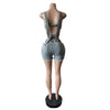 Sexy Jean Women Short Sets Straps Denim Crop Top and Cut Out Shorts Set 2025 Summer Clothes Streetwear Two 2 Piece Club Outfits