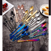 Golden Stainless Steel Cutlery Set Royal European Spoon Fork Complete Tableware Retro Design Dishwasher Safe Elegant Flatware
