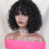 Jerry Curly Short Pixie Bob Cut Human Hair Wigs With Bangs For Women Wear To Go Peruvian Highlight Honey Water Wave Wigs