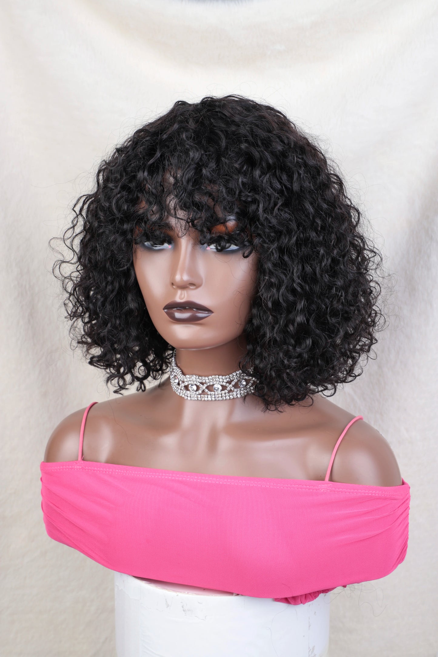 Jerry Curly Short Pixie Bob Cut Human Hair Wigs With Bangs For Women Wear To Go Peruvian Highlight Honey Water Wave Wigs
