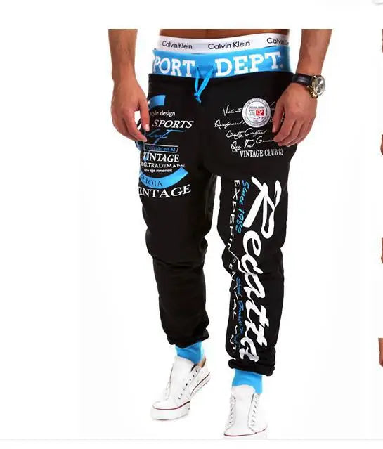 Men Streetwear Sweatpants Y2K Graffti Hip Hop Drawstring Waist Relaxed Fit Jogger Pants  with Pockets Loose Drop Crotch Trousers