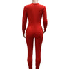 New Full Sleeve V-neck Skinny Pencil Pants Women Jumpsuits Rhinestone Birthday Rompers One Piece Night Club Evening Outfits 2025