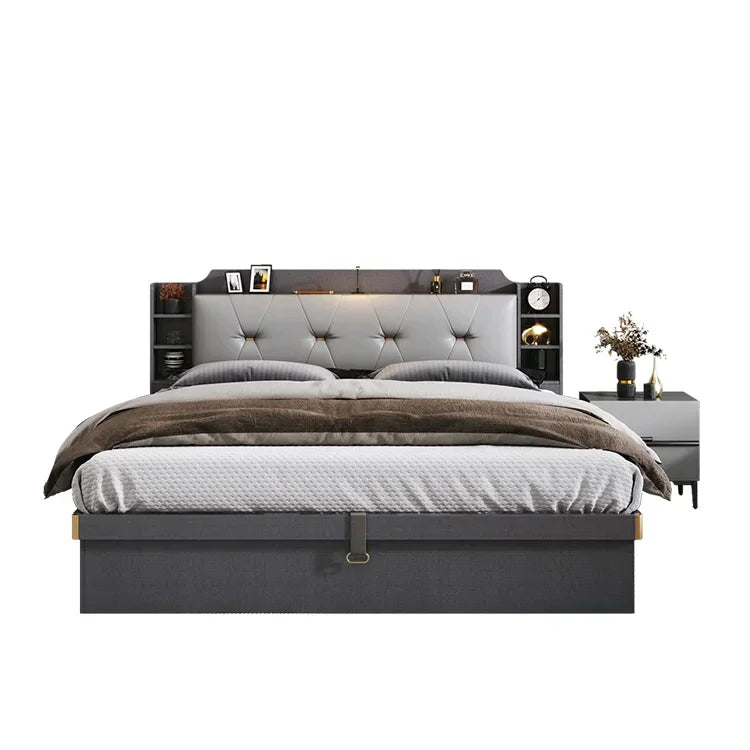 Minimalist Modern Full Bedroom Set Design Dresser Comfy Storage Double Bedroom Set Elegant Black Letto Matrimoniale Furniture