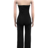 Wishyear Irregular Off Shoulder Sleeveless Strapless Jumpsuits Women Button Patchwork Wide Leg Pants Evening One Piece Outfits