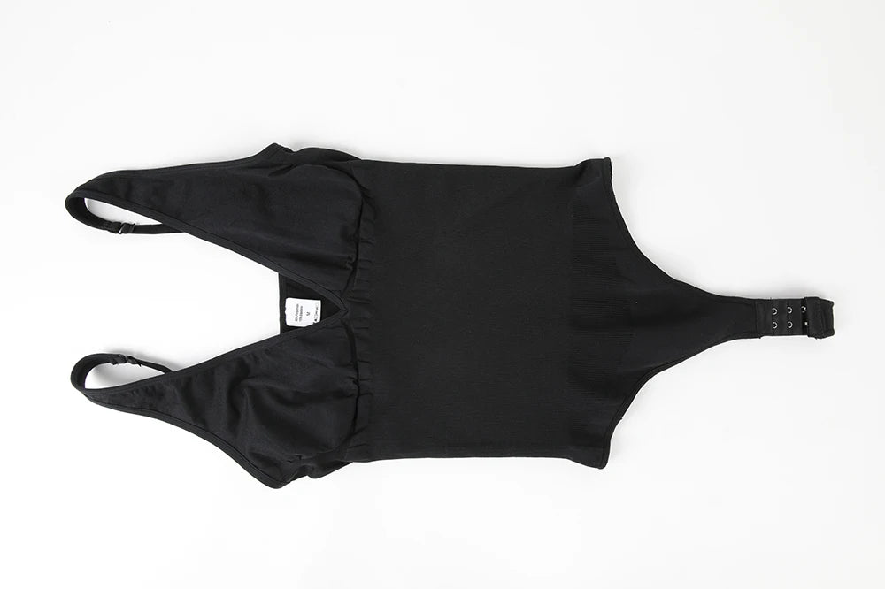 Sexy Sleeveless Bodycon Jumpsuit Women Fashion Camisole Top Abdomen Control Bodysuit Party Hotel Streetwear Outerwear Shapewear