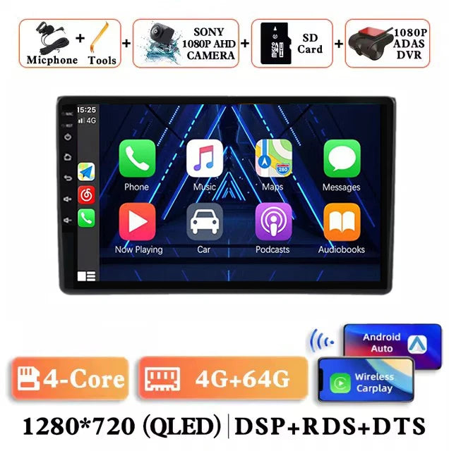 For Audi A3 8P 2003-2013 Android 14 RS3 Sportback 2Din CAR Multimedia Carplay Video Player Stereo Radio WIFI 4G DSP Navigation
