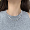 Houtros 3mm Full Moissanite Tennis Necklace 925 Sterling Silver 3 Prong Diamond Neck Chain Wedding Party Luxury Jewelry GRA