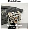 Black & White Plaid Casual Shoulder Bag Crossbody Handbag Women's Shoulder Bags Handbags With Top Handle Fashion Square Bag
