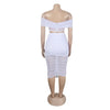 S10632 Sexy Slimming Mesh Splice Bum Covering Visibility Elastic Off-Shoulder 2-Piece Set European And American Style