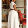 Summer Dresses 2024 Mock Neck Sleeveless Cutout White Maxi Dresses A-Line Elegant Pockets Casual Party Hollow Out Long Dress