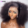 Afro Kinky Curly 500 Density 13×6/360 HD Glueless Lace Frontal Wigs Human Hair Wear And Go PrePlucked Hair For Black Women HMBP