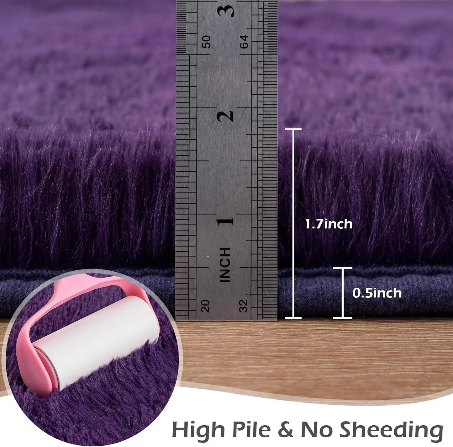 Fluffy Bedroom Rug Carpet Shaggy Fuzzy Rugs for Bedroom Thick Black Area Rugs for Living Room Rugs  for Girls Boys