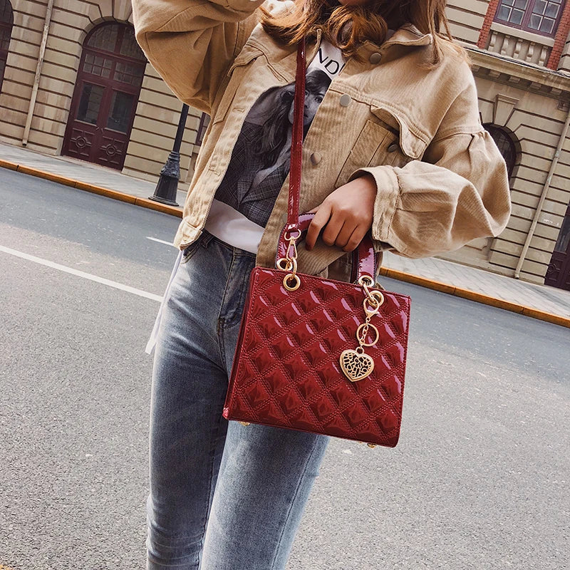Diamond Stripe Women Handbag Female Luxury Designer Crossbody Bag High Quality Leather Shoulder Bag Clutch Purse Brand Tote Bags