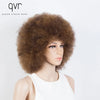 QVR Short Afro Kinky Curly Wigs With Bangs For Women Fluffy Short Afro Curly Wigs Human Hair Wig 180% Density Full Machine Hair