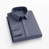 Men's long sleeved elastic shirt, non ironing business dress, professional work attire, stand up collar shirt