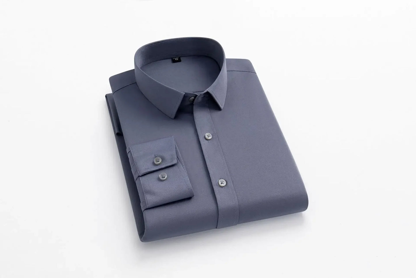 Men's long sleeved elastic shirt, non ironing business dress, professional work attire, stand up collar shirt