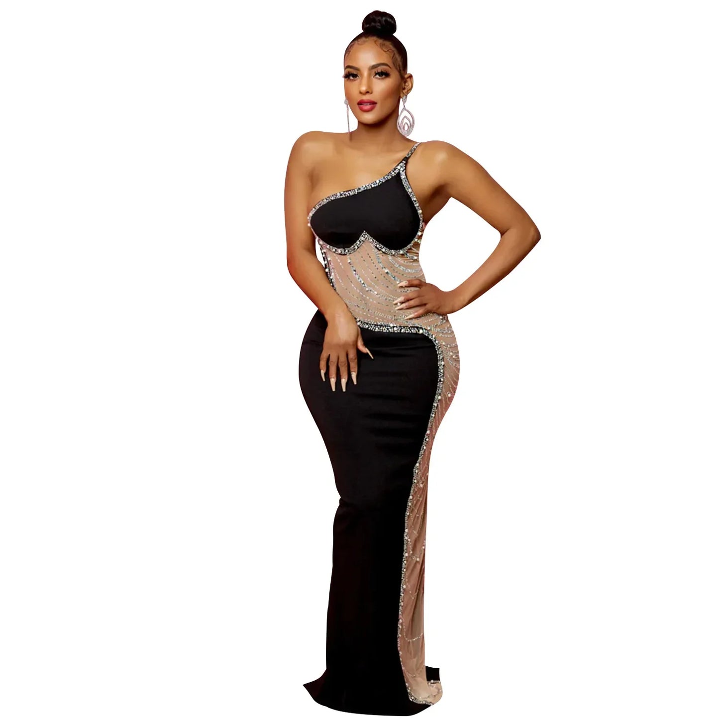 Sexy Summer Women Clothing Mesh Transparent Strap Long Dress One-piece Chic Style Mid-waist Length