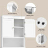 The Toilet Storage Cabinet with Adjustable Shelf and Double Doors Bathroom Space Saver Organizer Above Toilet with Open Shelf