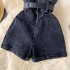 Women Denim one pieces Summer Playsuit Fashion Hot Drill High Waist Slim Sleeveless Strapless Sashes Outfits