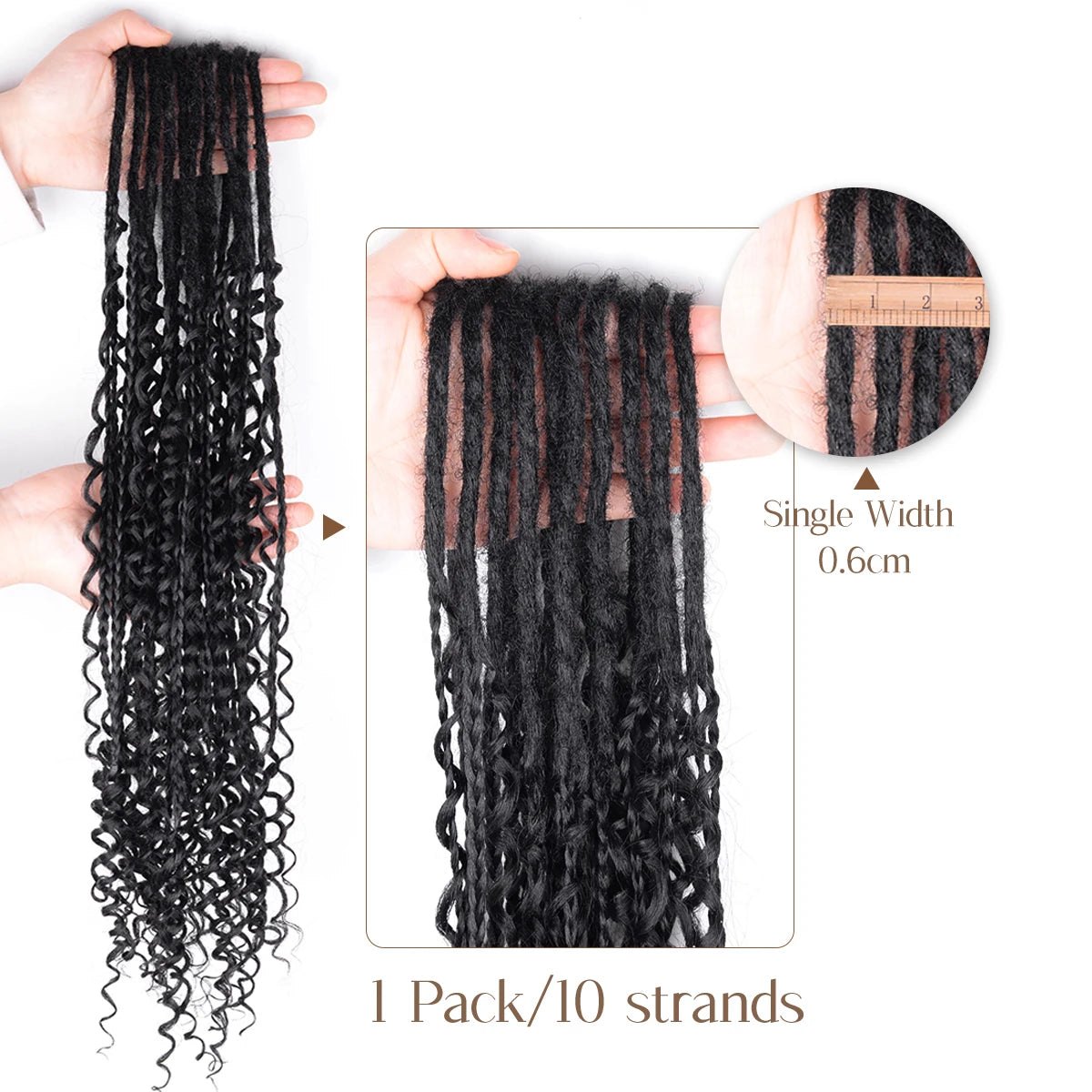 Handmade Dreadlocks Hair Extensions 24Inch Soft Crochet Dreadlock Braids Hair Synthetic Faux Locs Braids Hair For Women And Men