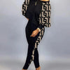 2024 New Autumn Women's Long-Sleeved Round Neck Off-Shoulder Fashion Casual Suit Pants Set Woman Coordinated Pants Sets