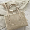 Trendy Lightweight Casual Bow Decor Straw Bag Hollow Out Knitted Flower Tote Bag Large Capacity Shoulder Bag For Teen Girl Women