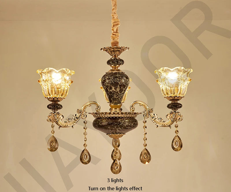 Chandelier Living Room Grand Luxury Crystal Lamp Dining Room Bedroom Decoration French Retro Chandelier Lighting Fixtures