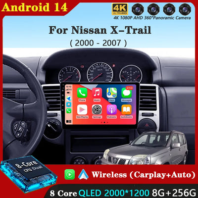 Android 14 Carplay Auto For Nissan X-Trail X Trail X - Trail 1 T30 2000 - 2007 Car Radio Multimedia Video Player Navigation GPS