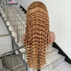 Swupod 200 Density Full 13x4 13x6 HD Lace Front Wig for Women Remy Human Hair Deep 4x4 Frontal Wig 27#Light Brown Color Glueless