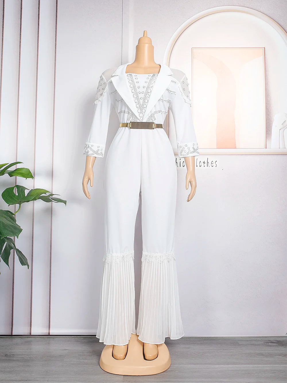 MD New African Women Long Jumpsuit 2023 Spring Summer Wedding Party Rompers Pants Set Dubai Turkey Ladies Dashiki Ankara Outfit