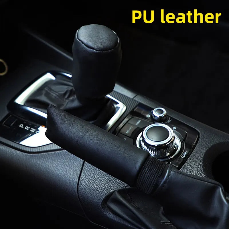 Car Supplies Flash Diamond Encrusted Plush Leather Cloth Art Breathable Handbrake Set File Handle Set GM Interior Supplies