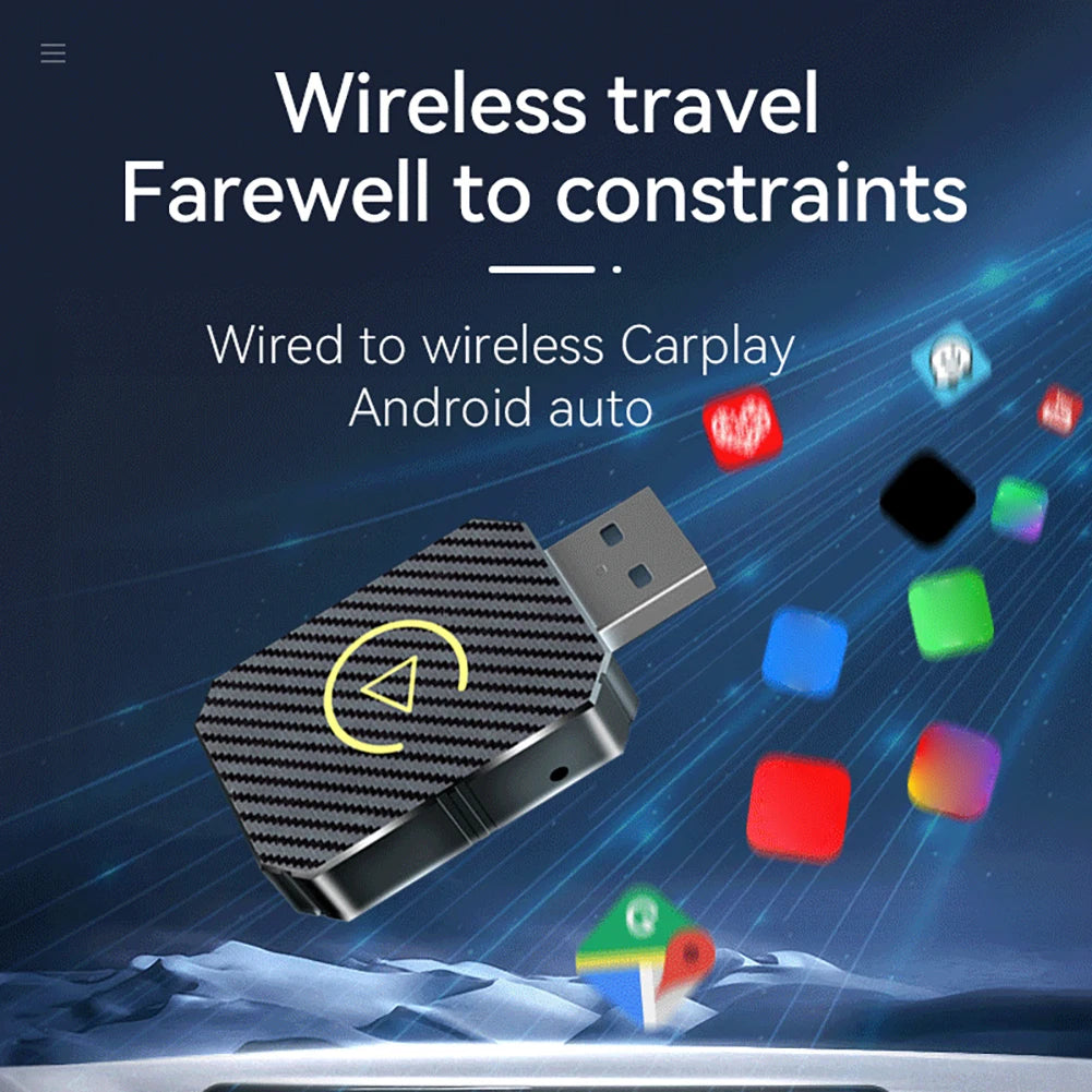 Wireless Carplay Android Auto Adapter Plug&Play USB Car Dongle BT Wireless Dongle for OEM Wired CarPlay/Andriod Auto Cars