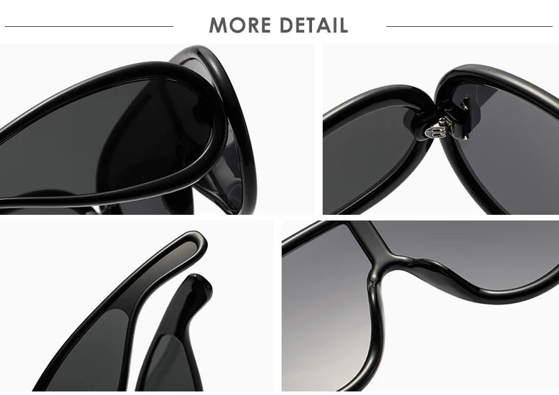 New Fashion Personality Hip Hop Cool Cyberpunk Sunglasses with Large Frame UV400 Anti UV Eyeglasses Oculos De Sol Feminino