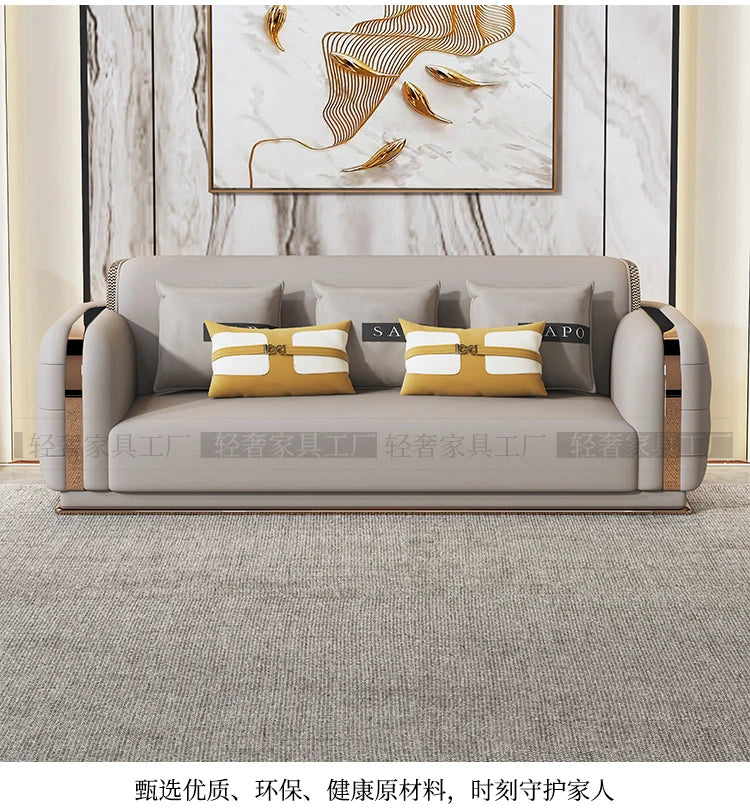 Luxury Fancy Living Room Sofa Genuine Leather Designer Italian Sofa Loveseat Single Canape Salon De Luxe Apartment Furniture