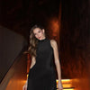 Mozision Turtleneck Sleeveless Sexy Mini Dress For Women Fashion Irregular Ruched Tank Dress Femme Elegant Club Party Dress