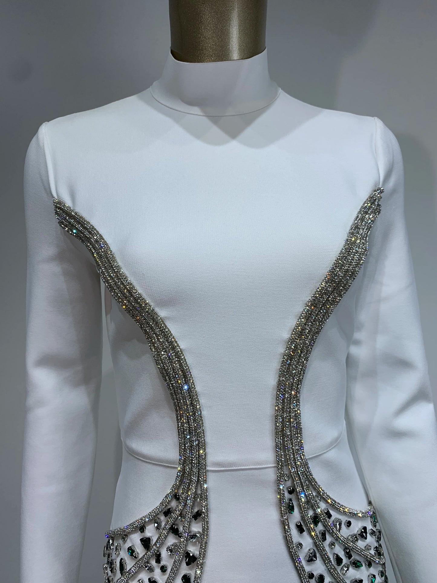 Women Celebrity Sexy Beading Crystal Diamonds Black White Maxi Long Bodycon Bandage Dress 2024 Elegant Evening Club Party Dress