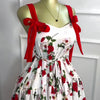 CM.YAYA Women Floral Printed Flare Sleeveless Bow Strap Belt Mini Dress 2025 Evening Sexy Beach Party Birthday Street Dresses