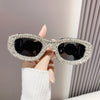 Fashion Square Sunglasses for Women Rectangle Brand Shades Sun Glasses Bling Diamond Eyeglasses Uv400 Glittering Accessories