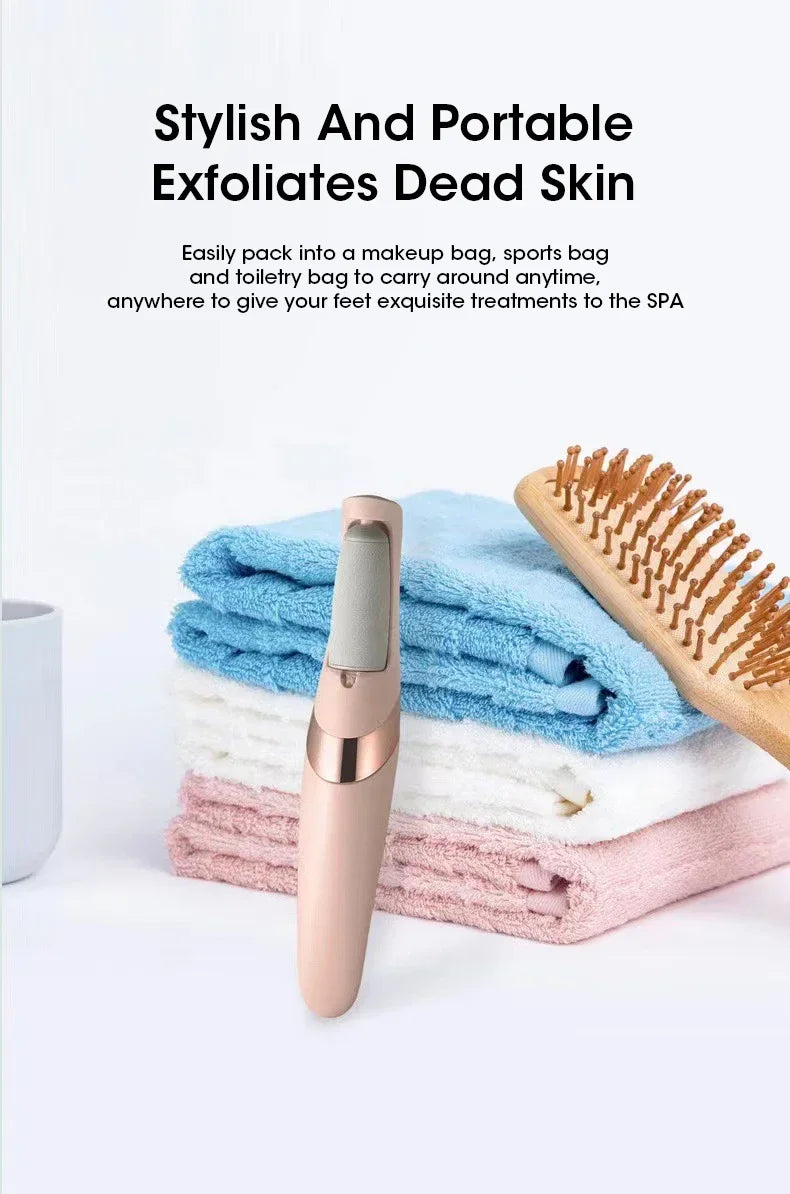 NEW USB Electric Dead Skin Pedicure Automatic Foot Grinder Rechargeable Roller Feet Pedicure Tool with 2 Removable Roller Heads