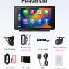 Jansite 7" Car DVR 2.5K Dash cam Wireless Carplay Android Auto Front and Rear Camera Dashboard Driving Recorder Dual Lens Wifi