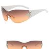 Sports Punk Sunglasses Goggle Y2k Luxury Brand Designer Sun Glasses Shades One Piece Around Eyewear Female Five Star Eyeglasses