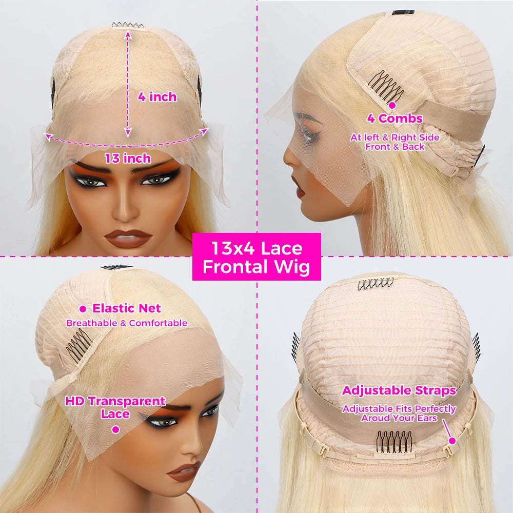 200 Density 613 Blonde Bob Wig Human Hair Remy Brazilian Cheap 13x4 Lace Short Bob Wig Human Hair Wig For Black Women