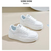 2025 New spring shoes for women green trainers platform lace up sneakers woman hip hop chunky sports shoes faux leather sneaker